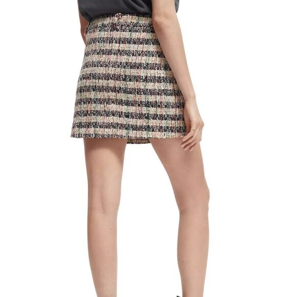 NWT Scotch & Soda Multicolor Mini Tweed Skirt Size Medium - Picture 3 of 9
